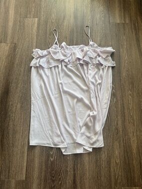 Delicate Ruffle Off-Shoulder Cami dress- Light Lilac